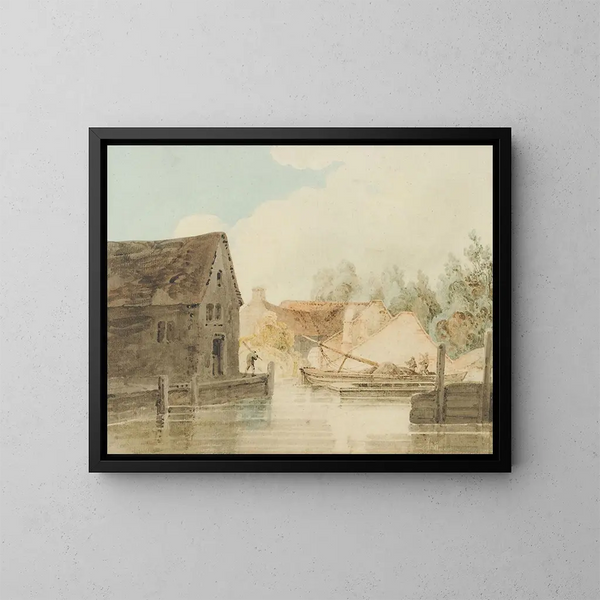 Quai du canal - Thomas Girtin — oprawiony obraz na ścianie