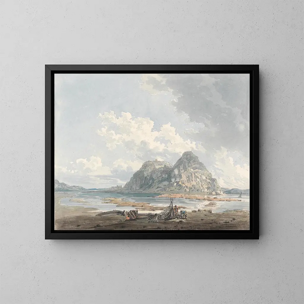 Rocher et château de Dumbarton - Thomas Girtin — oprawiony obraz na ścianie