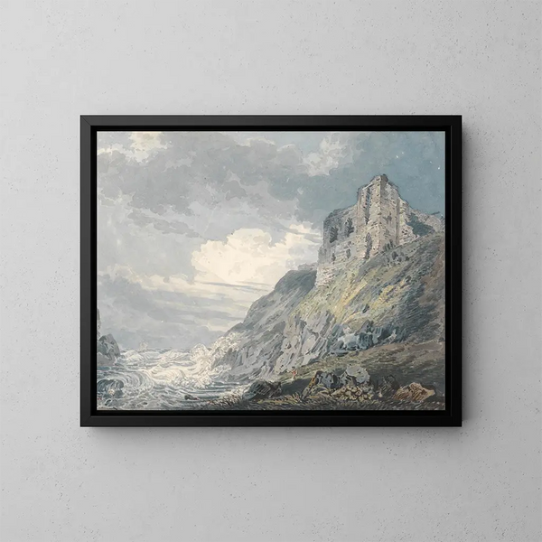 Château de Findlater à Banff - Thomas Girtin — oprawiony obraz na ścianie