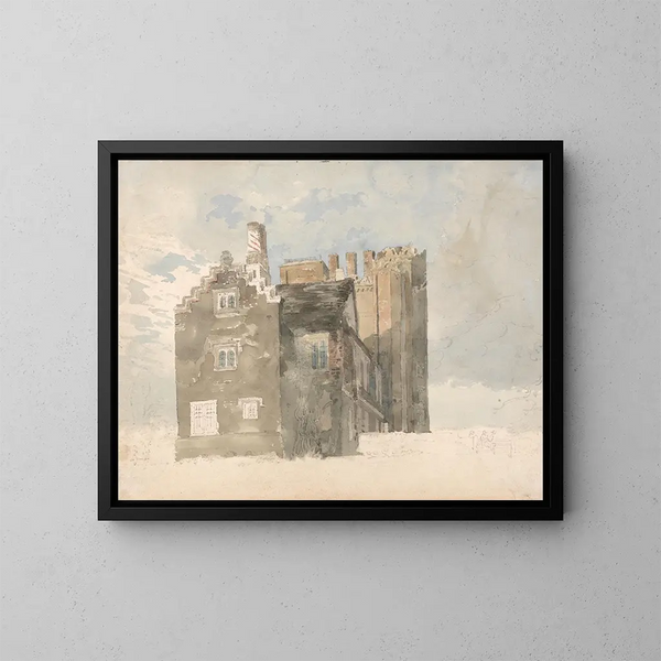 Hall de Layer Marney, Essex - Thomas Girtin — oprawiony obraz na ścianie