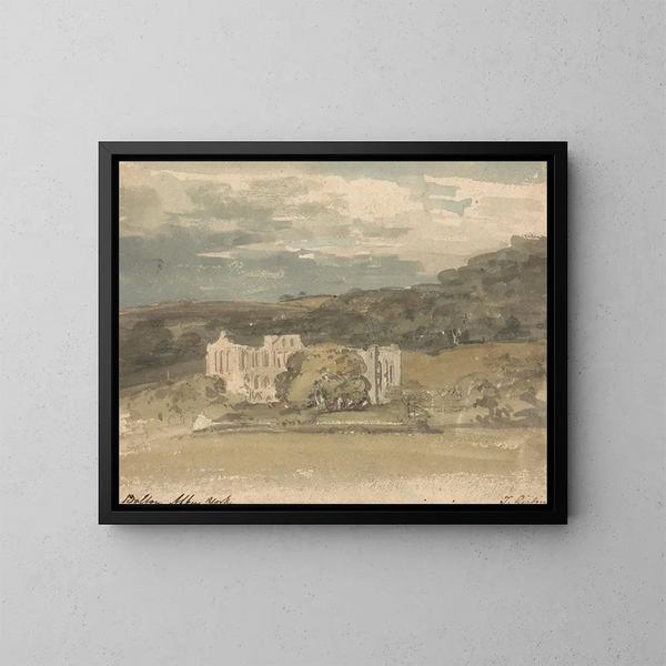 Opactwo Rievaulx, Yorkshire - Thomas Girtin — oprawiony obraz na ścianie