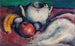 Martwa natura z imbrykiem i owocami - Thomas Hart Benton — widok dzieła
