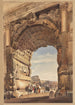 L'Arc de Titus patrzący na Koloseum w Rzymie - Thomas Hartley Cromek — widok dzieła