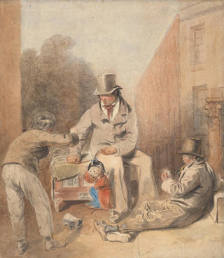 Thomas Heaphy - Man and Children with a Street Organ and a Monkey.webp