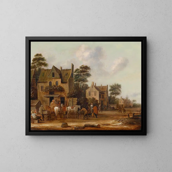 Rue de village - Thomas Heeremans — oprawiony obraz na ścianie