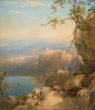 Thomas Miles Richardson Jr - The Town and Lake of Nemi South Italy.webp