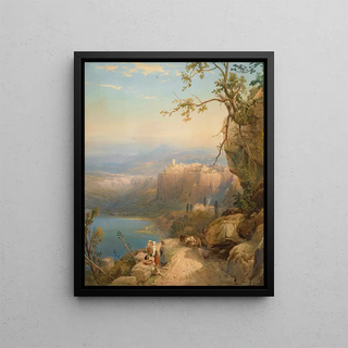 Thomas Miles Richardson Jr - The Town and Lake of Nemi South Italy.webp