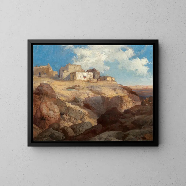 odrobina Acoma, Nowy Meksyk - Thomas Moran — oprawiony obraz na ścianie