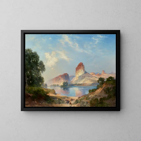 Un paradis indien, rivière verte, Wyoming - Thomas Moran — oprawiony obraz na ścianie