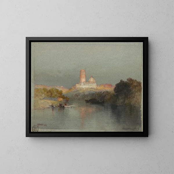 Hacienda na rzece Lerma, San Juan, Meksyk - Thomas Moran — oprawiony obraz na ścianie