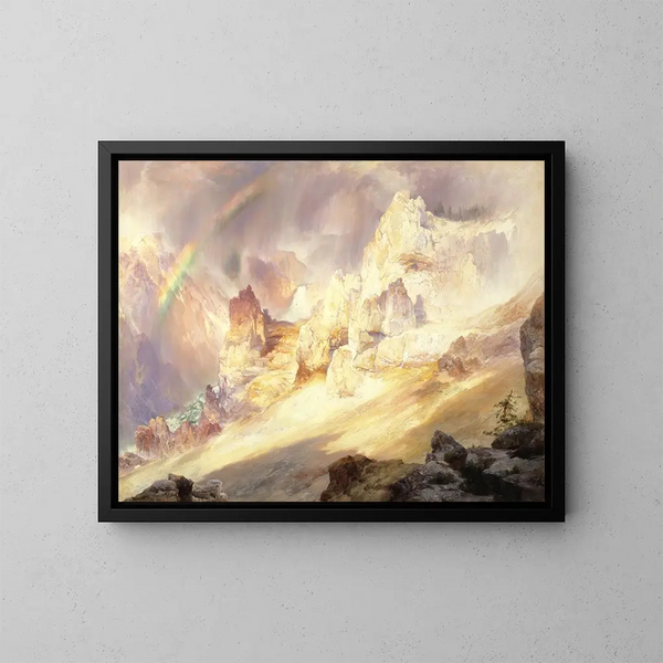 tęczy nad Wielkim Kanionem w Yellowstone - Thomas Moran — oprawiony obraz na ścianie
