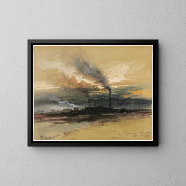 Fonderie w Denver - Thomas Moran — oprawiony obraz na ścianie