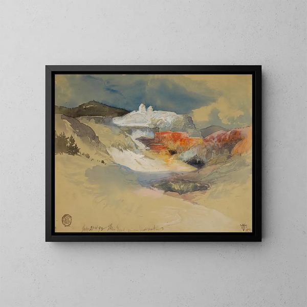 Gorące źródła Yellowstone - Thomas Moran — oprawiony obraz na ścianie