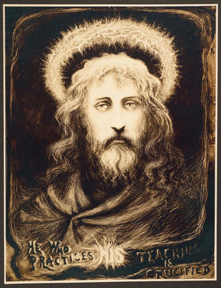 Thomas Nast - He who practices His teaching is crucified.webp