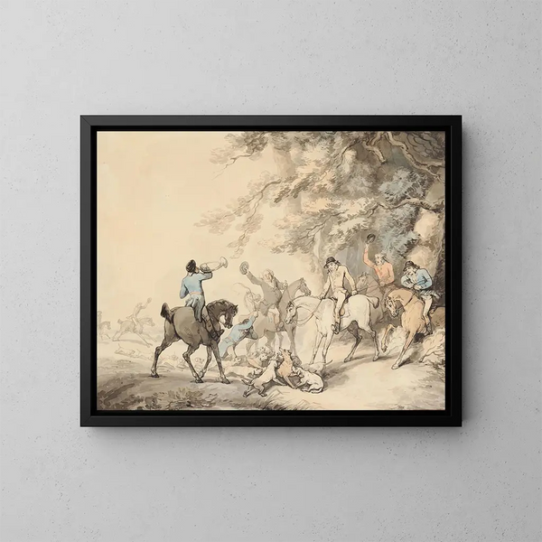 Śmierć lisa - Thomas Rowlandson — oprawiony obraz na ścianie
