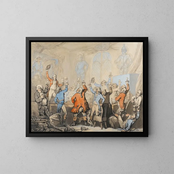 Le Dîner de chasse - Thomas Rowlandson — oprawiony obraz na ścianie