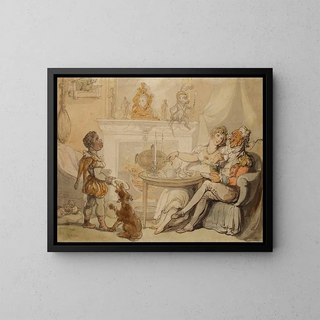 La cérémonie du thé - Thomas Rowlandson — oprawiony obraz na ścianie