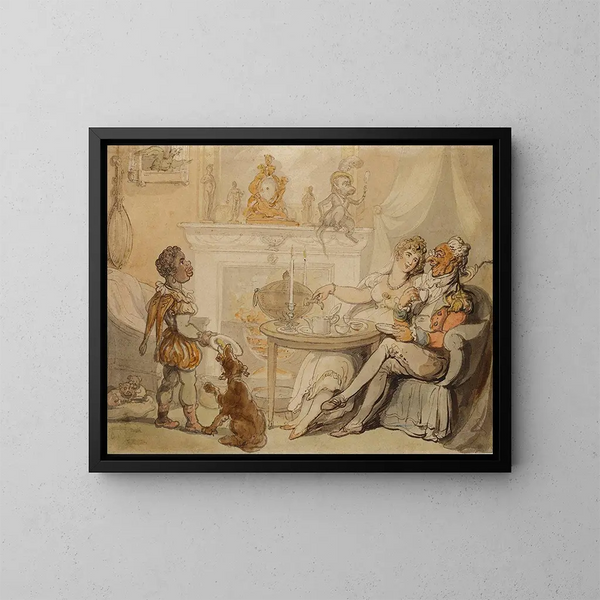 La cérémonie du thé - Thomas Rowlandson — oprawiony obraz na ścianie
