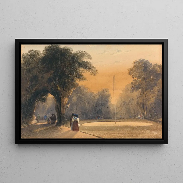 Fontaine dans les jardins Paris le soir - Thomas Shotter Boys — oprawiony obraz na ścianie