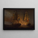 Zaangażowanie między HMS Amelia a francuskim fregatem l'Aréthuse u wybrzeży wysp Los, 1813 - Thomas Whitcombe — oprawiony obraz na ścianie