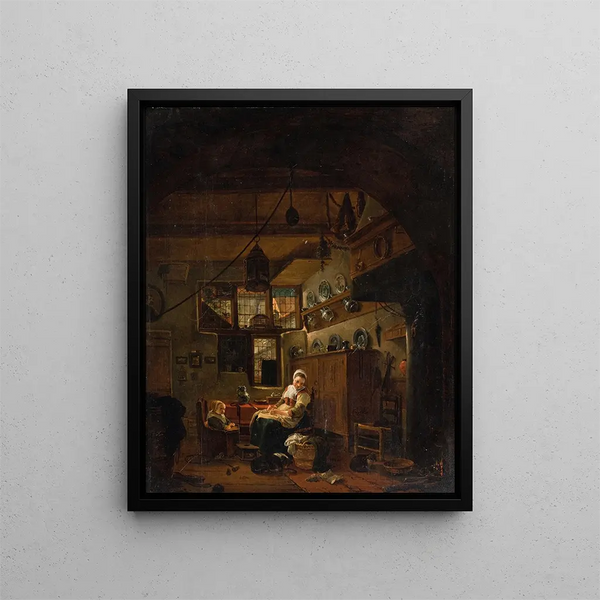 Thomas Wijck - Interior of a Dutch Farm Cottage.webp