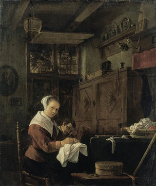 Thomas Wijck - Woman at Her Sewing Table.webp