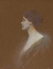 Portret kobiety - Thomas Wilmer Dewing — widok dzieła