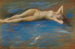 Postać nagiej dziewczyny leżącej - Thomas Wilmer Dewing — widok dzieła