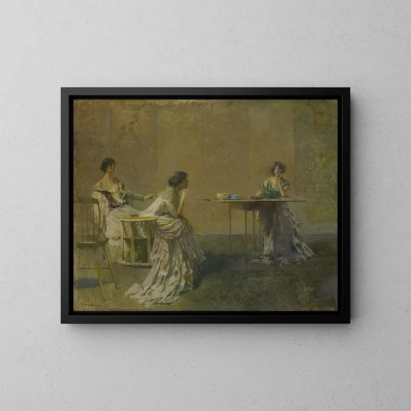 Le Commérage - Thomas Wilmer Dewing — oprawiony obraz na ścianie