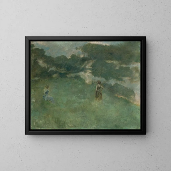 Le merle d'hermite - Thomas Wilmer Dewing — oprawiony obraz na ścianie