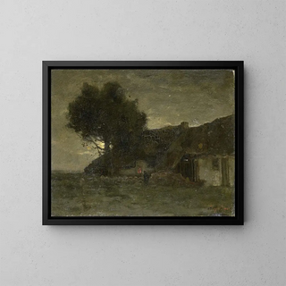 Thophile de Bock - A Sheepfold at Nightfall.webp