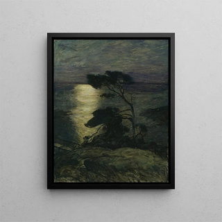 Thorolf Holmboe - Pine Tree on the Coast in Moonlight.webp