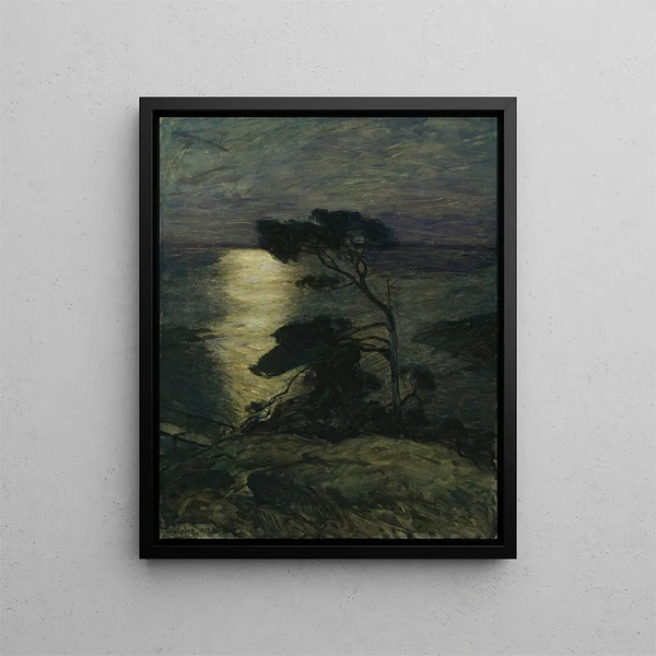 Thorolf Holmboe - Pine Tree on the Coast in Moonlight.webp