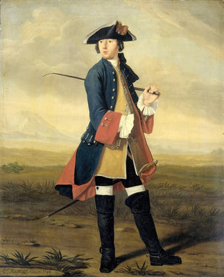 Tibout Regters - Portrait of Ludolf Backhuysen II Painter in the Uniform of the Dragoons.webp