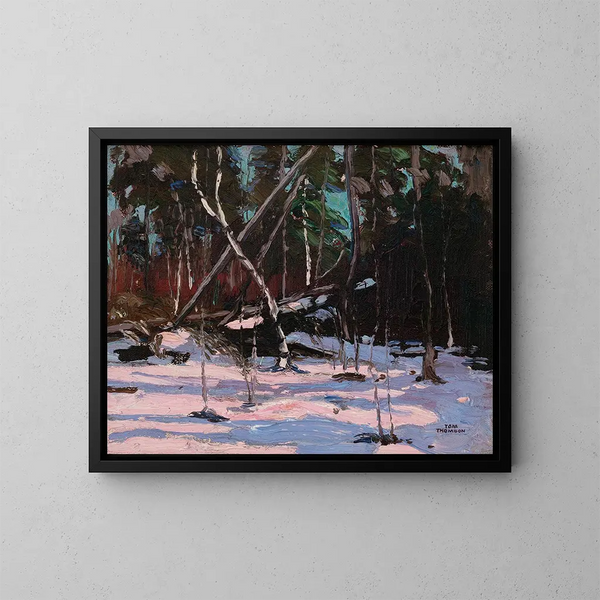 Wczesny śnieg w parku Algonquin - Tom Thomson — oprawiony obraz na ścianie