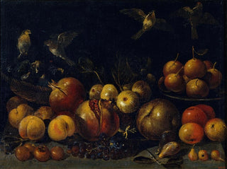 Tommaso Realfonso - Still Life with Pomegranates Apples Pears Grapes Figs and Birds.webp