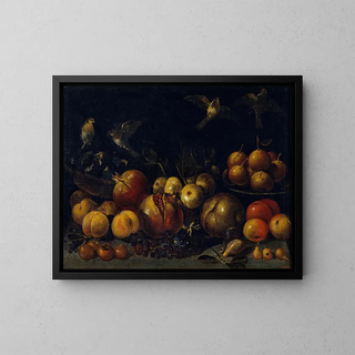 Tommaso Realfonso - Still Life with Pomegranates Apples Pears Grapes Figs and Birds.webp