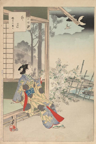 Toshikata Mizuno - Noblewomen of the Tokugawa Period Thirtysix Beauties Sanjuroko kasensoro Pl18.webp