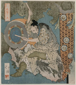 Totoya Hokkei - Drummer from The Cave Door of Spring.webp