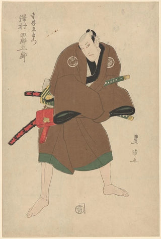 Toyokuni Utagawa - An Actor Dressed as a Samurai in Brown Robe.webp