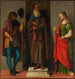 Trzech świętych Rocha, Antoniego opata i Lucji - Giovanni Battista Cima da Conegliano — widok dzieła
