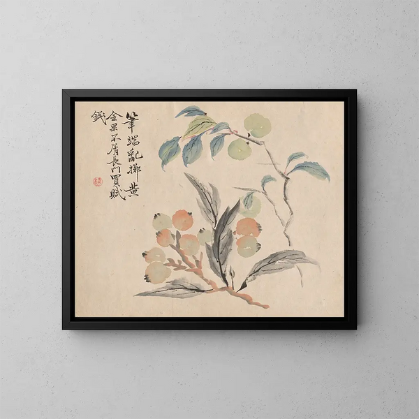 Drzewo figowe z Japonii - Tsubaki Chinzan — oprawiony obraz na ścianie