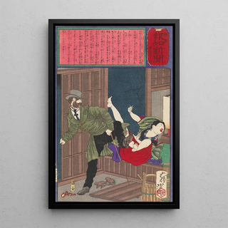 Tsukioka Yoshitoshi - A Wicked Foreigner Refuses to Pay a Young Prostitute.webp