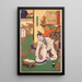 Minamoto Yorimitsu Ason obserwujący pająka - Tsukioka Yoshitoshi — oprawiony obraz na ścianie