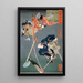 Miyamoto Musashi tnący tengu - Tsukioka Yoshitoshi — oprawiony obraz na ścianie