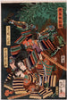 Tsukushima Masamori walczący Kysokabe Yatar - Tsukioka Yoshitoshi — widok dzieła