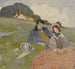 Para siedzących w krajobrazie wiejskim - Edmund Dulac — widok dzieła