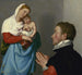 Uczony w modlitwie przed Madonną - Giovanni Battista Moroni — widok dzieła