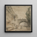 Un palais avec un pont en arc, une villa romaine - Hubert Robert — oprawiony obraz na ścianie