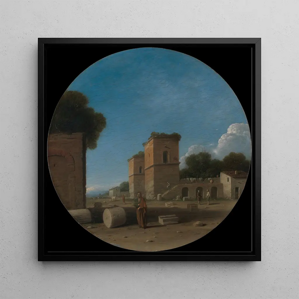 Un paysage romain avec des figures - Goffredo Wals